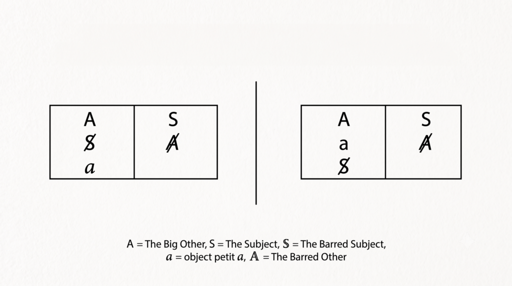 Diagram illustrating Lacanian concepts including the Subject and Big Other.